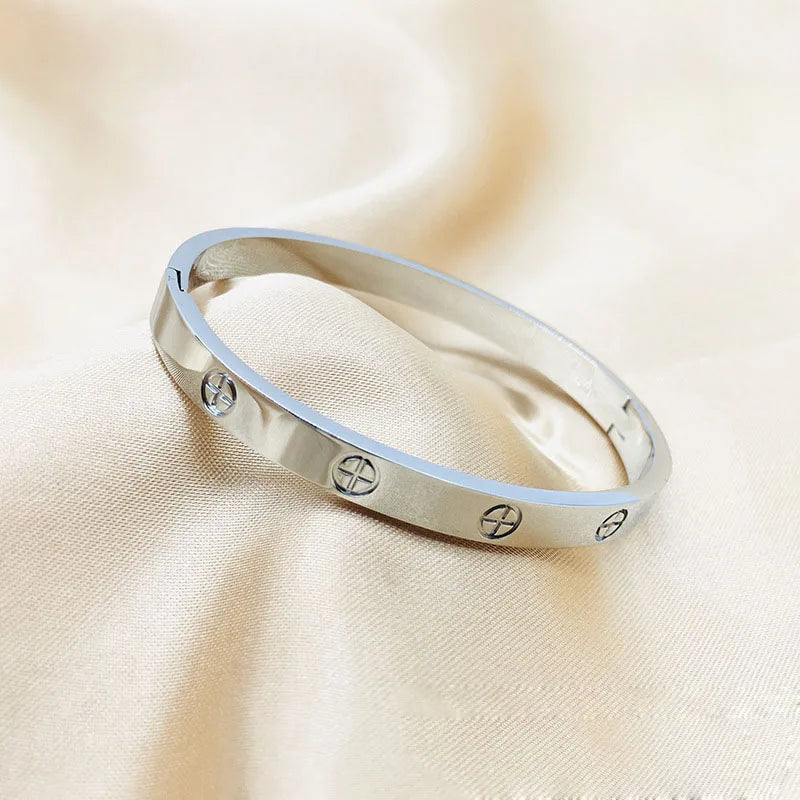 2024 Cross Design Bracelet&Bangle Gold Color Waterproof Stainless Steel Luxury Brand Bangles for Women Gift Drop Shipping