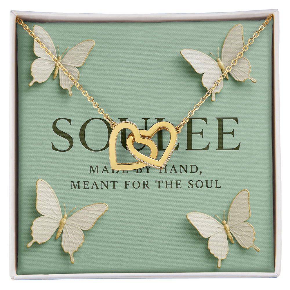 Interlocking Hearts Necklace (Yellow & White Gold Variants)