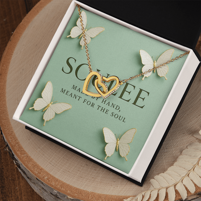 Interlocking Hearts Necklace (Yellow & White Gold Variants)