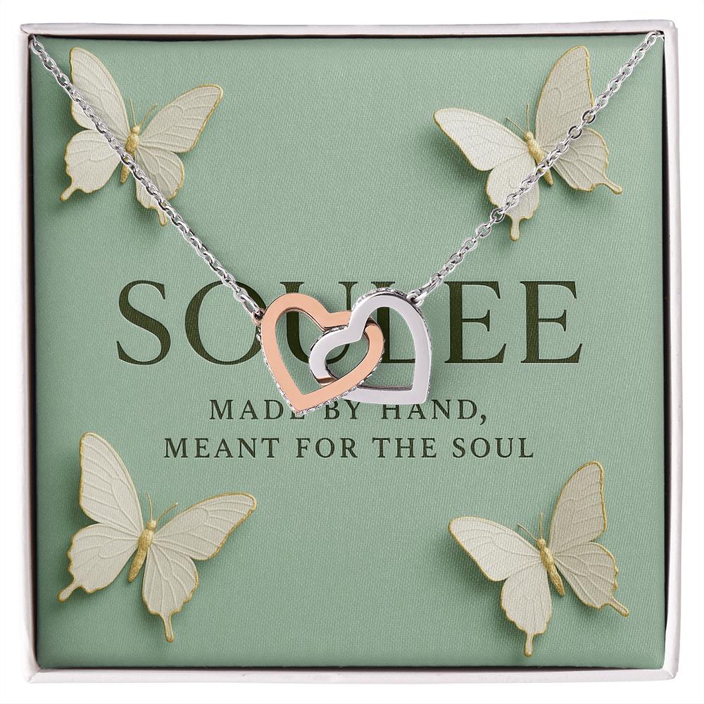 Interlocking Hearts Necklace (Yellow & White Gold Variants)