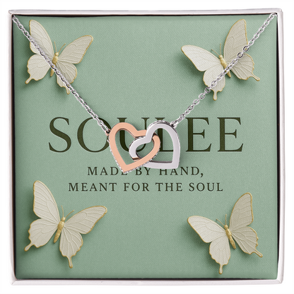 Interlocking Hearts Necklace (Yellow & White Gold Variants)