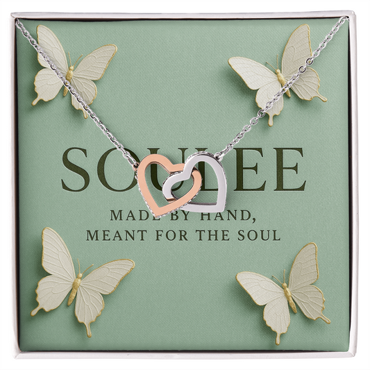 Interlocking Hearts Necklace (Yellow & White Gold Variants)